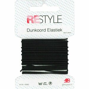 Restyle dunkoord Elastiek 1,4mm/ 4mtr Zwart