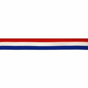 Ribslint Rood-Wit-Blauw 25mm (per meter)