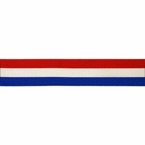 Ribslint Rood-Wit-Blauw 40mm (per meter)