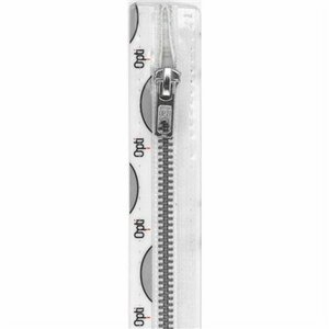 Opti rits M60 55cm  zilver 0009 Wit  (deelbaar)