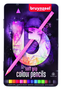 BZL Blik 12 Kleurpotloden triple Soft Feel Roze