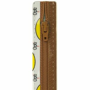 Opti rits S40 18cm recht 0975 HazelnootBruin  (niet deelbaar)