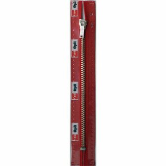 Opti rits M40 18cm  zilver 0722 Rood  (niet deelbaar)