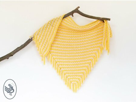 Haakpakket Cluster V-stitch shawl Yellow/Pink