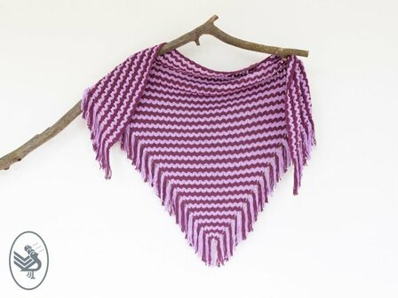Haakpakket Cluster V-stitch shawl Lavender/Prum 