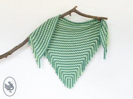 Haakpakket Cluster V-stitch shawl Garen/Mint 