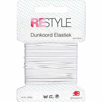 Restyle dunkoord Elastiek 1,4mm/ 3mtr wit