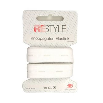 Restyle Knoopsgaten Elastiek 18mm/1mtr kleur Wit