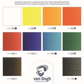 Van Gogh olieverf combiset 10x20 ml+Accessoires