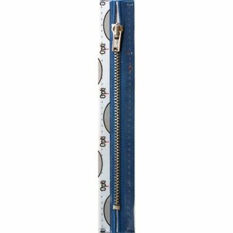 Opti rits M40 14cm  zilver 0235 Blauw  (niet deelbaar)