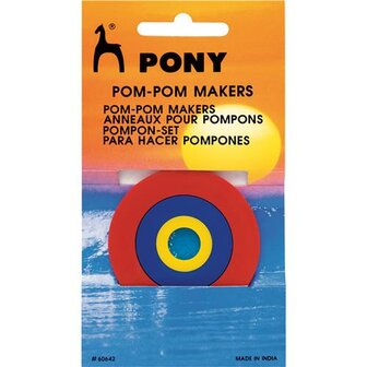 Pony Pom Pom makers, 3 stuks: 1,5 cm, 3cm en 5,5 cm