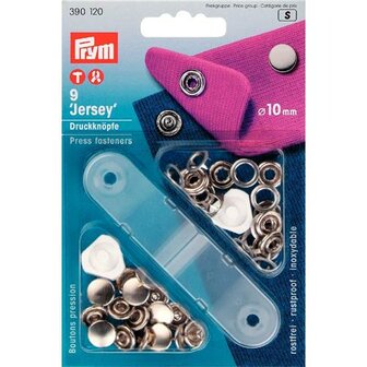 Prym  Naaivrije drukknopen JERSEY MS gladde kap 10 mm zilverkleurig - 