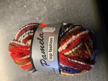 Lammy Yarns Pamela 607 BlauwCremeRood