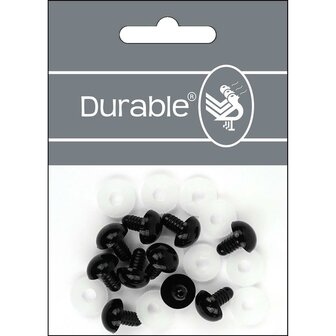 Durable Veiligheidsogen 15 mm, 10 stuks op kaart = 5 paar kleur zwart