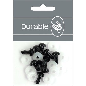 Durable Veiligheidsogen 12 mm, 10 stuks op kaart = 5 paar kleur zwart