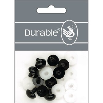 Durable Veiligheidsogen 18 mm, 10 stuks op kaart = 5 paar kleur zwart