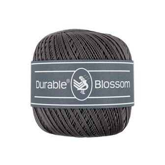 Durable  Blossom brei- en haakgaren -  Charcoal  50 gram - 280 meter 100% katoen