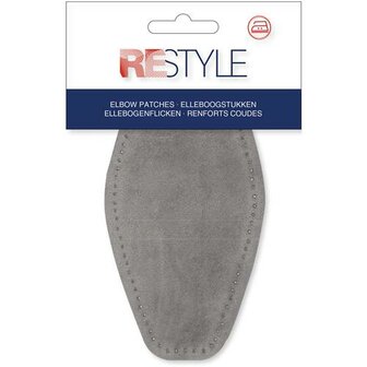 Restyle Elleboogstukken van suedine 004 Grijs