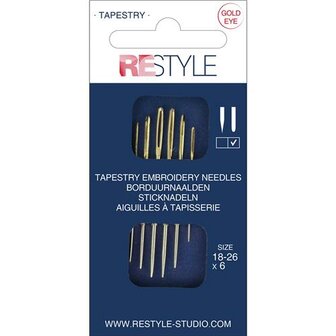 ReStyle Borduurnaalden met ronde punt 18 - 26, 6 stuks