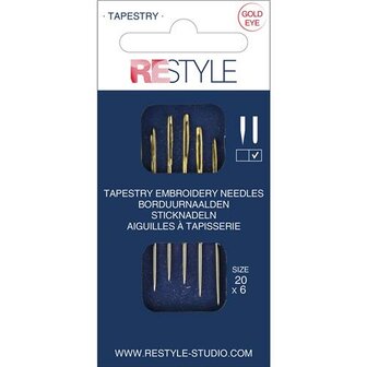 ReStyle Borduurnaalden met ronde punt 20, 6 stuks