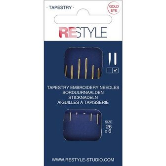 ReStyle Borduurnaalden met ronde punt 26, 6 stuks 