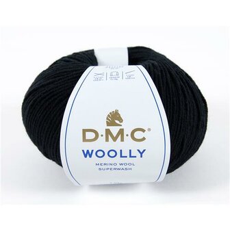 Woolly Merino wol 02 zwart  brei- en haakgaren DMC 488