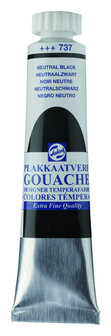 Gouache Plakkaatverf Extra Fijn tube 20 ml 737 Neutraalzwart