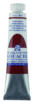 Gouache Plakkaatverf Extra Fijn tube 20 ml 411 Sienna gebrand