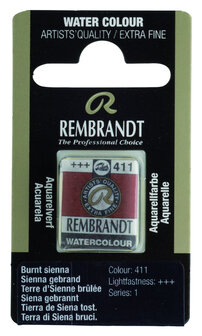 Rembrandt Aquarelverf napje  411 BurntSienna