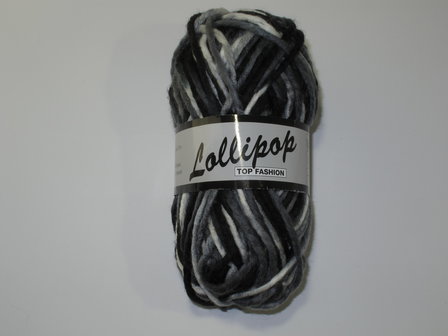 Lammy Yarns Lollipop  601 Zwart/Wit