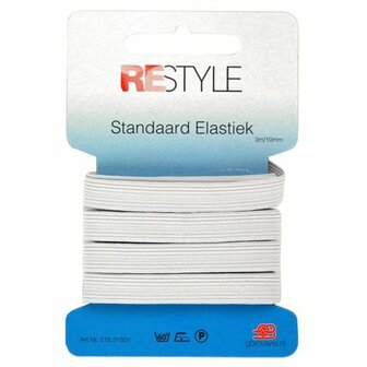 Restyle standaard elastiek 10mm/3mtr kleur Wit
