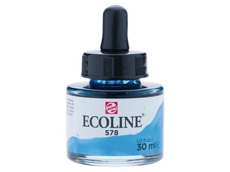 Ecoline Vloeibare waterverf flacon 30ml 578 Hemelsblauw (cy.)