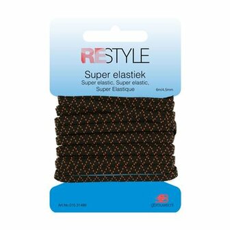 Restyle Super Elastiek Zwart 4.5mm