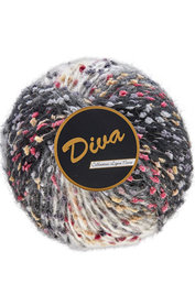 LY Diva 611 Zwart/Grijs met blauw/rood/geel spikkels 