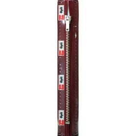 Opti rits M40 14cm  zilver 0750 BordeauxRood  (niet deelbaar)