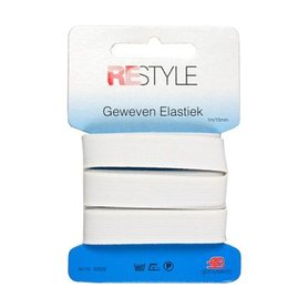 Restyle Geweven Elastiek 15mm Wit