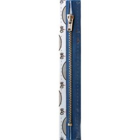 Opti rits M40 14cm  zilver 0235 Blauw  (niet deelbaar)