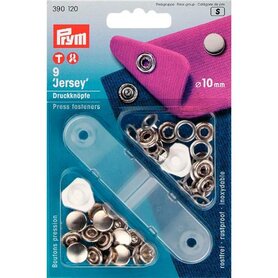 Prym  Naaivrije drukknopen JERSEY MS gladde kap 10 mm zilverkleurig - 