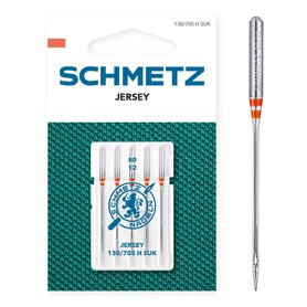 Schmetz Jersey naalden dikte 80 - 1 x 5 naalden op kaart