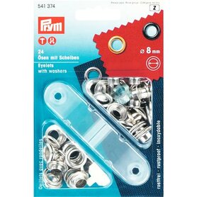 Prym  Ringen met schijven MS 8,0 mm zilverkleurig 