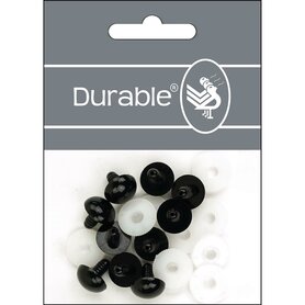 Durable Veiligheidsogen 20 mm, 10 stuks op kaart = 5 paar- kleur zwart